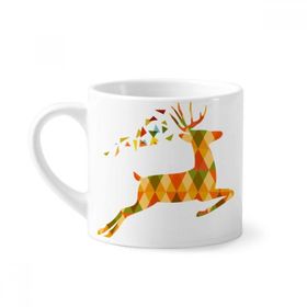 Dıythinker 170 ml Beyaz Noel Renkli Elk Kafes Festival Mini Kahve Seramik Kupa
