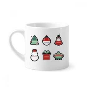 Dıythinker 170 ml Beyaz Noel Sembolü Noel Karikatür Simge Mini Kahve Seramik Kupa