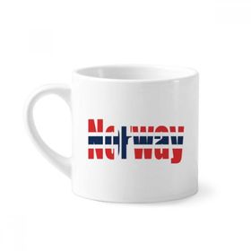 Dıythinker 170 ml Beyaz Norveç Ülke Bayrağı İsim Mini Kahve Seramik Kupa