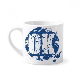 Dıythinker 170 ml Beyaz OK Tasarım Yuvarlak İllüstrasyon Desenli Mini Kahve Seramik Kupa