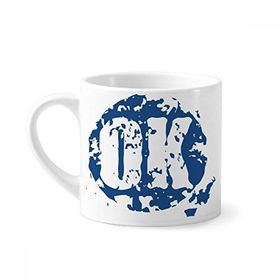 Dıythinker 170 ml Beyaz OK Tasarım Yuvarlak İllüstrasyon Desenli Mini Kahve Seramik Kupa