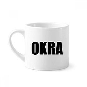 Dıythinker 170 ml Beyaz Okra Sebze Adı Yiyecekler Mini Kahve Seramik Kupa