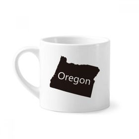 Dıythinker 170 ml Beyaz Oregon Amerika Birleşik Devletleri Haritası Mini Kahve Seramik Kupa