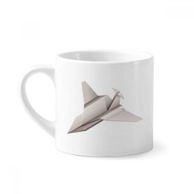 Dıythinker 170 ml Beyaz Origami Geometrik Soyut Uçak Desenli Mini Kahve Seramik Kupa