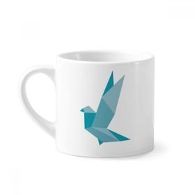 Dıythinker 170 ml Beyaz Origami Soyut Grenn Güvercin Desenli Mini Kahve Seramik Kupa