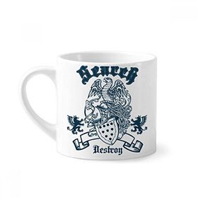 Dıythinker 170 ml Beyaz Orta Çağ Şövalyeleri Avrupa Destroy Eagle Amblem Mini Kahve Seramik Kupa