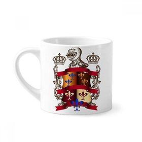 Dıythinker 170 ml Beyaz Ortaçağ Şövalyeleri Avrupa Zırh Amblemi Mini Kahve Seramik Kupa