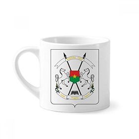 Dıythinker 170 ml Beyaz Ouagadougou Burkina Faso Ulusal Amblem Mini Kahve Seramik Kupa
