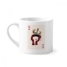 Dıythinker 170 ml Beyaz Oyun Kartları Elmas K Desenli Mini Kahve Seramik Kupa