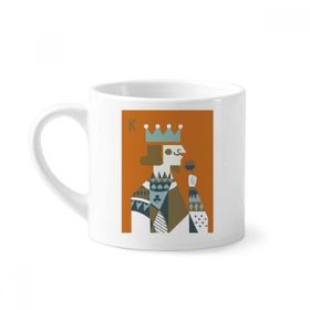 Dıythinker 170 ml Beyaz Oyun Kartları K İllüstrasyon Desenli Mini Kahve Seramik Kupa