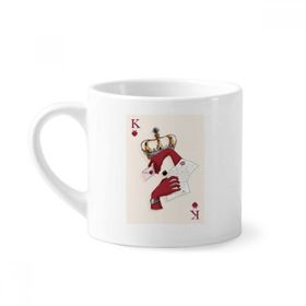 Dıythinker 170 ml Beyaz Oyun Kartları Kalp K Desenli Mini Kahve Seramik Kupa