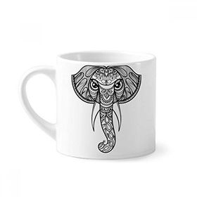 Dıythinker 170 ml Beyaz Paint Elephant Friend Company Mini Kahve Seramik Kupa