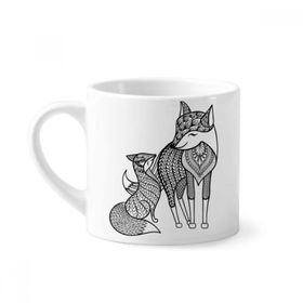Dıythinker 170 ml Beyaz Paint Fox Friend Company Mini Kahve Seramik Kupa