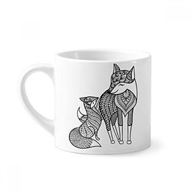 Dıythinker 170 ml Beyaz Paint Fox Friend Company Mini Kahve Seramik Kupa