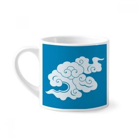 Dıythinker 170 ml Beyaz Painting Culture White Cloud Mini Kahve Seramik Kupa