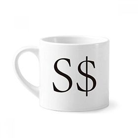 Dıythinker 170 ml Beyaz Para Birimi Sembolü Singapur Doları Mini Kahve Seramik Kupa