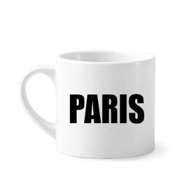 Dıythinker 170 ml Beyaz Paris Fransa Şehir Adı Mini Kahve Seramik Kupa