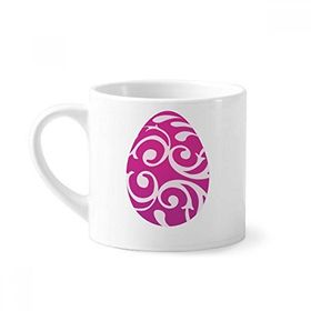 Dıythinker 170 ml Beyaz Paskalya Dini Festival Mor Yumurta Tasarımı Mini Kahve Seramik Kupa