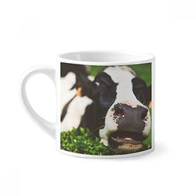 Dıythinker 170 ml Beyaz Pcture Karasal Organizma Hayvan İnek Mini Kahve Seramik Kupa