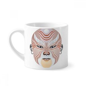 Dıythinker 170 ml Beyaz Pekin Operası Maskesi Renkli Weishuihe Mini Kahve Seramik Kupa