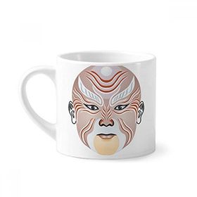 Dıythinker 170 ml Beyaz Pekin Operası Maskesi Renkli Weishuihe Mini Kahve Seramik Kupa