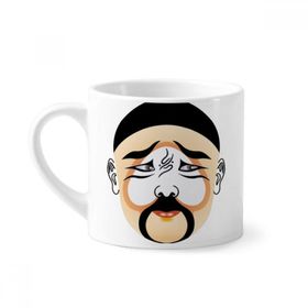 Dıythinker 170 ml Beyaz Pekin Operası Maskesi Renkli Zhuihanxin Mini Kahve Seramik Kupa