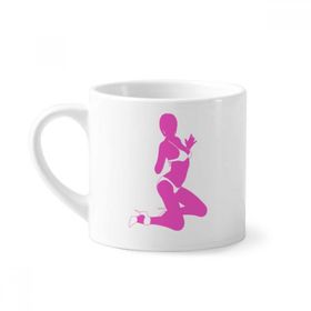 Dıythinker 170 ml Beyaz Pembe Bikini Güzellik Kadın Mini Kahve Seramik Kupa