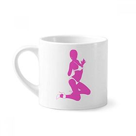 Dıythinker 170 ml Beyaz Pembe Bikini Güzellik Kadın Mini Kahve Seramik Kupa