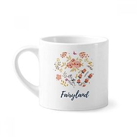 Dıythinker 170 ml Beyaz Petal Çiçek Bitki Boyası Mini Kahve Seramik Kupa