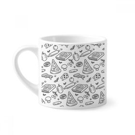 Dıythinker 170 ml Beyaz Peynir Mantarı Pizza Yiyecekleri Mini Kahve Seramik Kupa