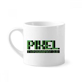 Dıythinker 170 ml Beyaz Pihel Tipografi 3.0 Piksel Mini Kahve Seramik Kupa