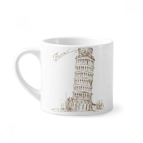 Dıythinker 170 ml Beyaz Pisa Kulesi İtalya Pisa Mini Kahve Seramik Kupa