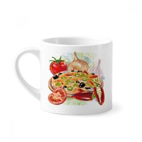 Dıythinker 170 ml Beyaz Pizza İtalya Domates Yiyecekleri Sarımsak Mini Kahve Seramik Kupa