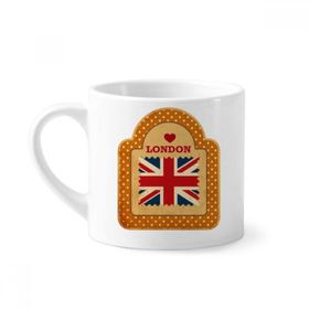 Dıythinker 170 ml Beyaz Point UK Londra Damga Union Jack Mini Kahve Seramik Kupa