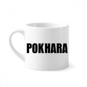 Dıythinker 170 ml Beyaz Pokhara Nepal Şehir İsimli Mini Kahve Seramik Kupa