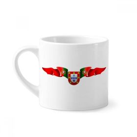 Dıythinker 170 ml Beyaz Portekiz Ulusal Amblem Ülke Sembolü Mini Kahve Seramik Kupa