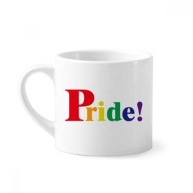 Dıythinker 170 ml Beyaz Pride LGBT Gökkuşağı Homo Mini Kahve Seramik Kupa