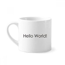 Dıythinker 170 ml Beyaz Programcı Arabirimi Hello World Mini Kahve Seramik Kupa