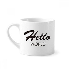 Dıythinker 170 ml Beyaz Programcı Arabirimi Hello World Mini Kahve Seramik Kupa