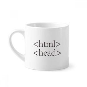 Dıythinker 170 ml Beyaz Programcı İfadesi HTML Mini Kahve Seramik Kupa