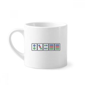 Dıythinker 170 ml Beyaz Puantiyeli Takım Mahjong Fayans Mini Kahve Seramik Kupa