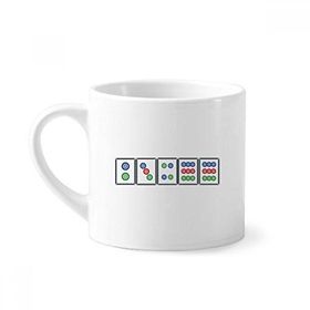 Dıythinker 170 ml Beyaz Puantiyeli Takım Mahjong Fayans Mini Kahve Seramik Kupa