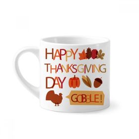 Dıythinker 170 ml Beyaz Pumkin Şükran Günü Türkiye Desenli Mini Kahve Seramik Kupa