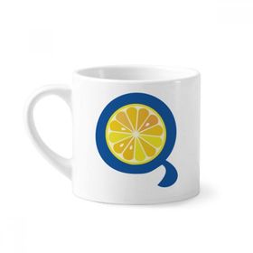 Dıythinker 170 ml Beyaz Q Alfabe Turuncu Meyve Sevimli Desenli Mini Kahve Seramik Kupa
