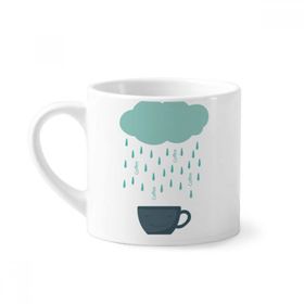 Dıythinker 170 ml Beyaz Rain Cloud Cup Smile Face Weather Mini Kahve Seramik Kupa