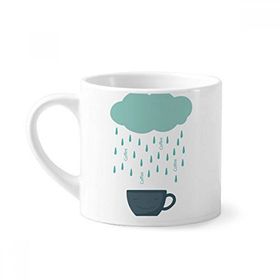 Dıythinker 170 ml Beyaz Rain Cloud Cup Smile Face Weather Mini Kahve Seramik Kupa