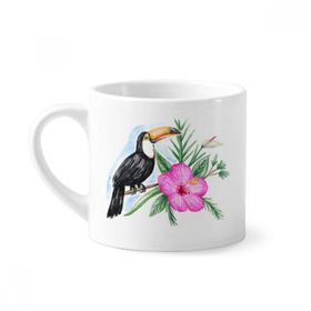 Dıythinker 170 ml Beyaz Ramphastos Toco Kuş Tropik Mini Kahve Seramik Kupa