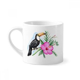 Dıythinker 170 ml Beyaz Ramphastos Toco Kuş Tropik Mini Kahve Seramik Kupa