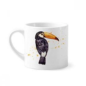 Dıythinker 170 ml Beyaz Ramphastos Toco Kuş Tropik Mini Kahve Seramik Kupa