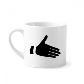 Dıythinker 170 ml Beyaz Reach Out Jesture Silüeti Desenli Mini Kahve Seramik Kupa
